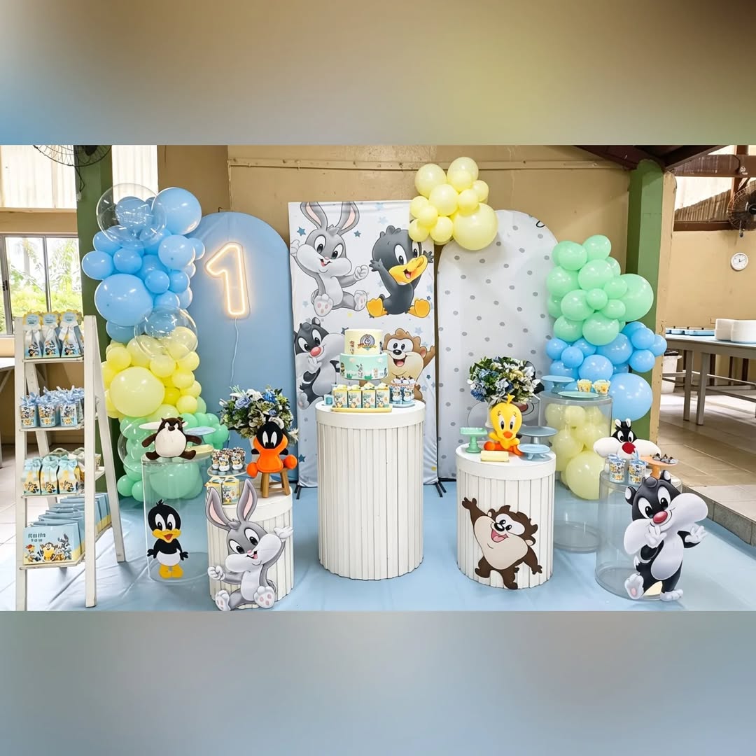 Decoração delicada em azul